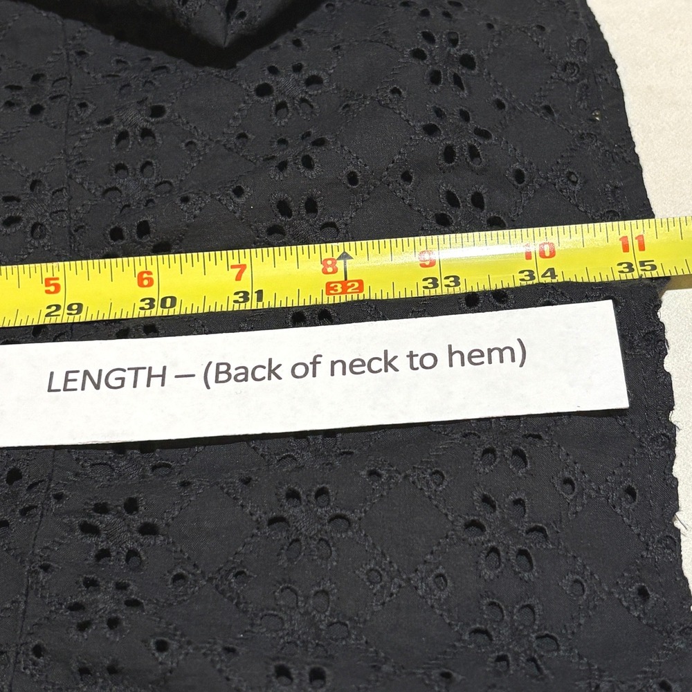 LOFT Womens Sleeveless Cotton Tiered Mini Dress Sz M Black Whimsigoth Feminine - Picture 11 of 12